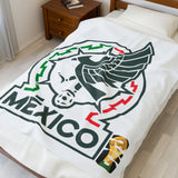 Mexico Soccer Velveteen Plush Blanket — National Team Emblem 2026 World Cup